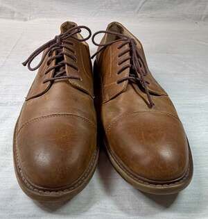 Merona Men's Brown Cap Toe Leather Oxford Dress Shoes